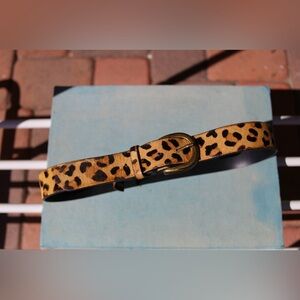 Free People Leather Leopard print hide Belt